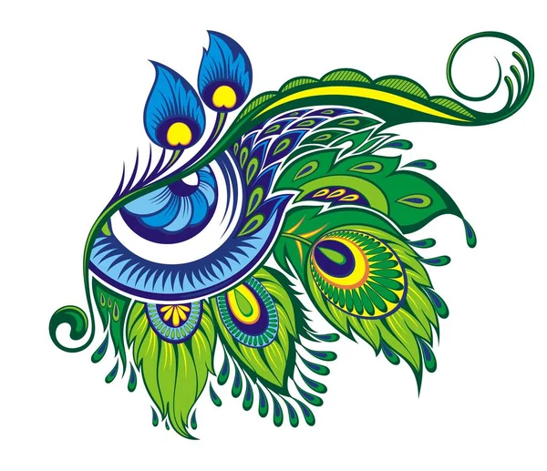 Peacock Oeil Décoratif Isolé Vector Exotic Symbole Des Yeux Avec — Image vectorielle