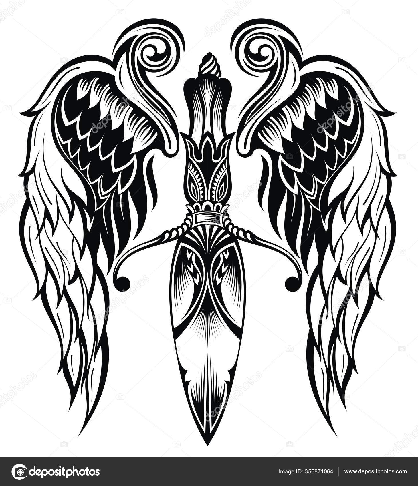Traditional Angel Wings Tattoo