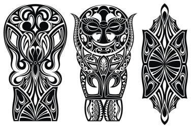 Tattoo set for shoulder design. Shoulder abstract tattoo art tribal vector. clipart