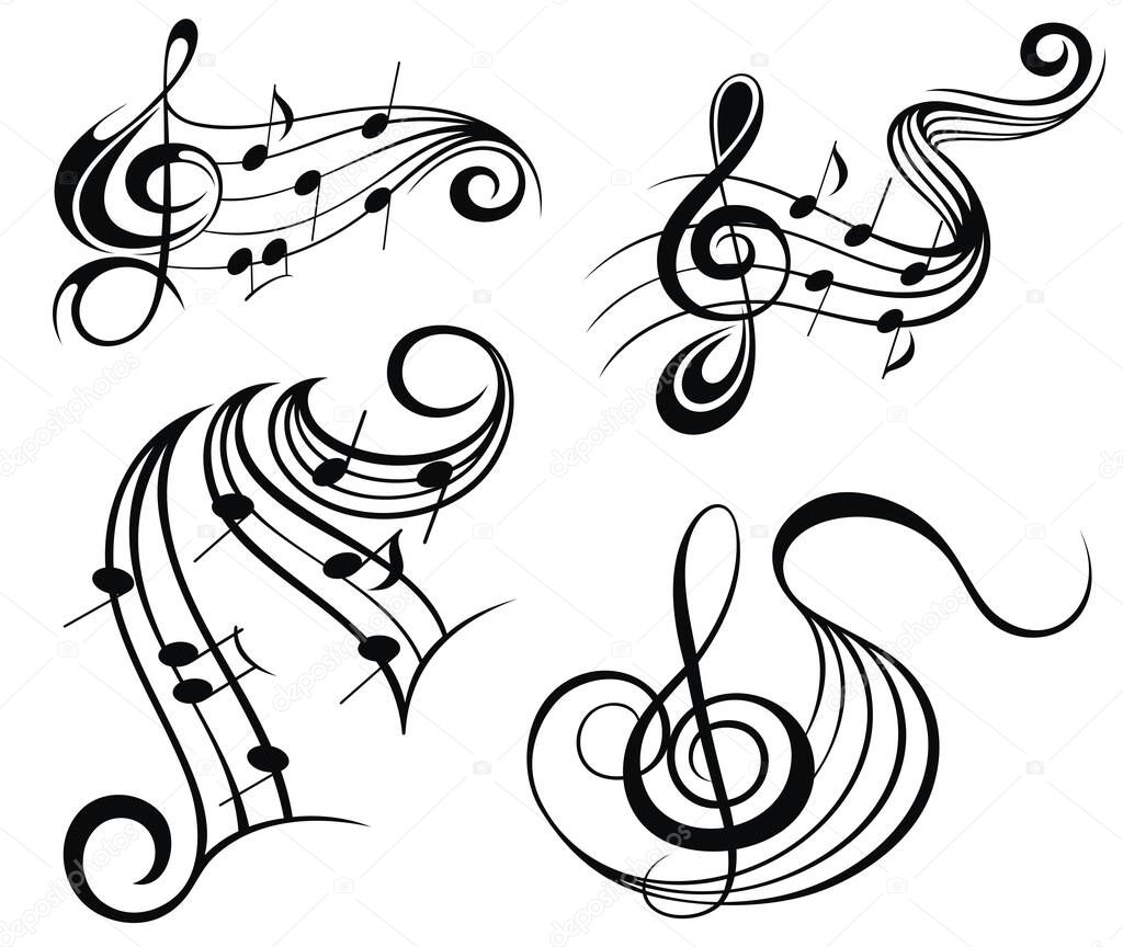 Abstract music symbols vector illustration for your design