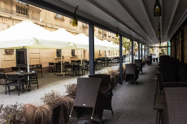 Lviv Ukraina Maj 2020 Töm Restaurang Med Öppen Terrass Centrum — Stockfoto