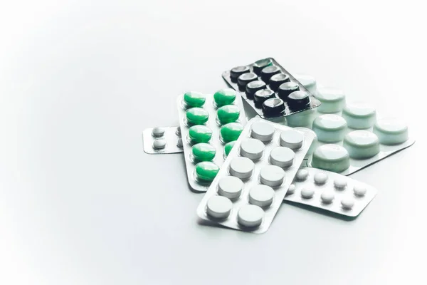 Fehér Tabletták Egészségre Betegségek Ellen — Stock Fotó