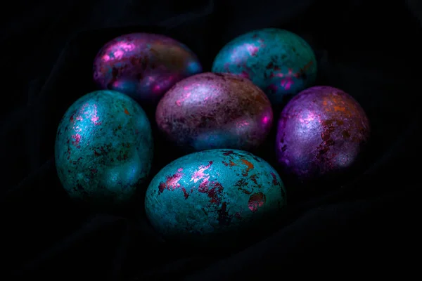 Happy Easter World Widespread Pandemic 2020 Beautiful Vibrant Eggs Holiday — Stock Photo, Image