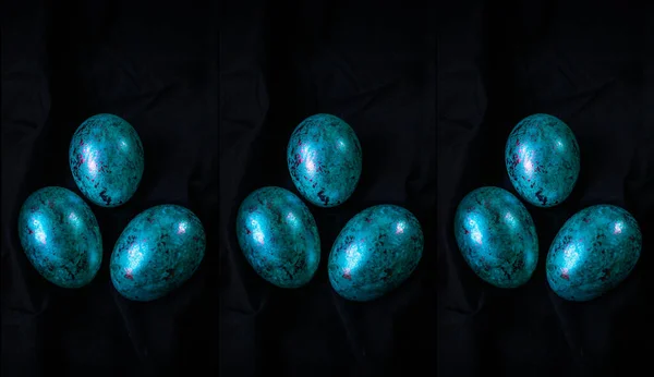 Feliz Pascua Durante Pandemia Mundial Generalizada 2020 Hermosos Vibrantes Huevos — Foto de Stock