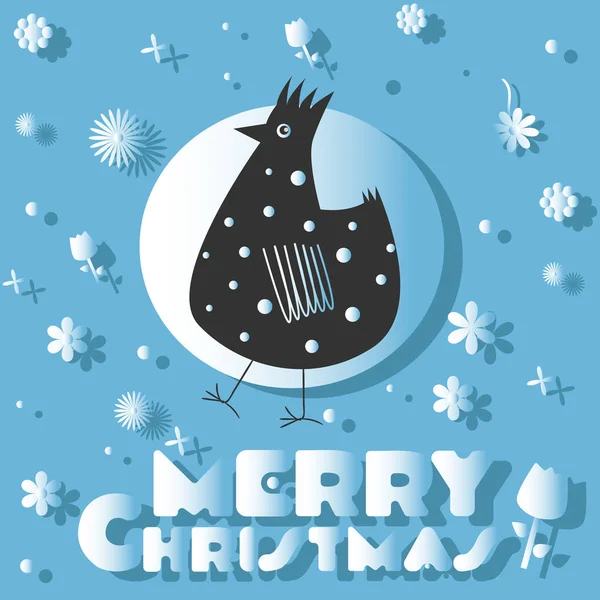 Postkort Glædelig jul og fugl - Stock-foto