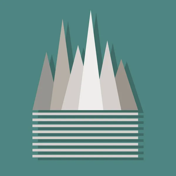 Grey triangular mountain symbol — Stock Photo, Image