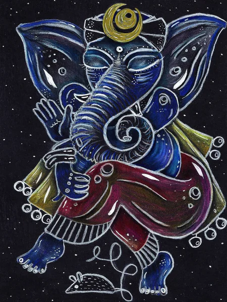 Ganesha danzante nella notte — Foto Stock