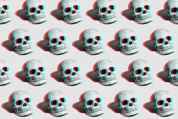 3D Totenkopfmuster auf grauem Hintergrund lizenzfreie Stockbilder