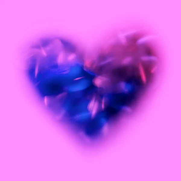 Valentine's Day abstract background. Blurred bokeh with colorful hearts — Stock Photo, Image