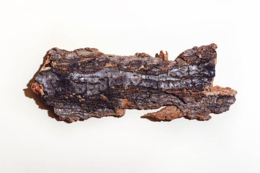 Ağaç kabuğundan yapılmış bir kalas. Hafif arka planda sıkı bir gölgeyle. Kavram