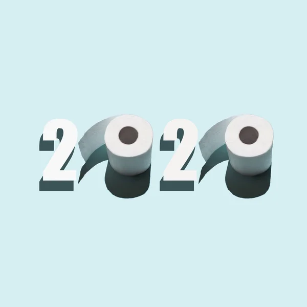 2020 Рік Туалетного Паперу Концепція Тему Вірусу — стокове фото