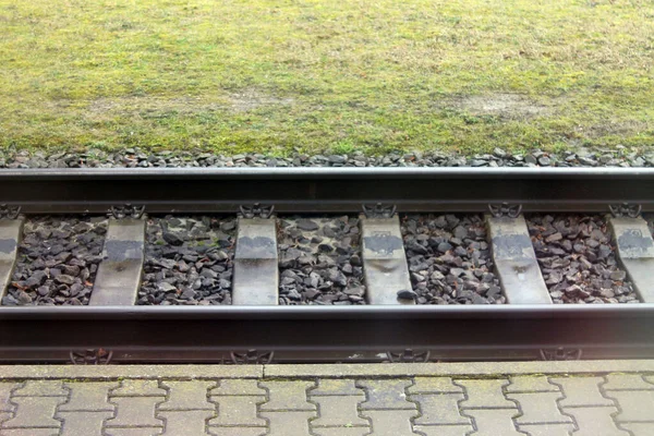 Fragment Szyn Fartucha Kolejowego — Zdjęcie stockowe