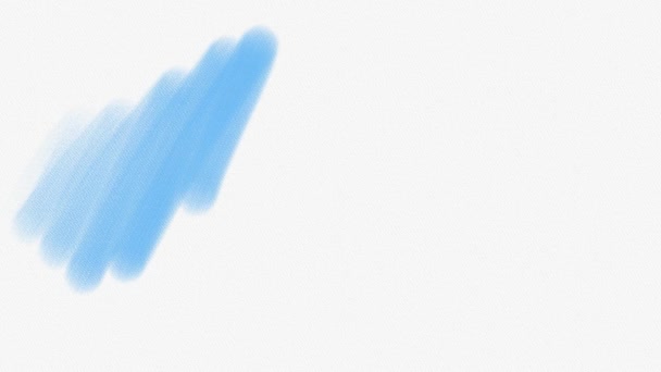 Malerei auf weißem Papier mit blauer Aquarellfarbe.