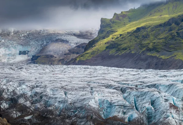 Iceland Summer Amazing Scenic Icelandic Landscape Blue Ice Glacier Crevasses — Stock Photo, Image