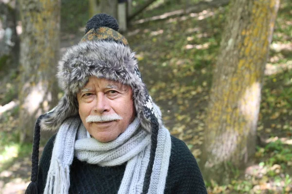 Senior Eskimos Mit Schnurrbart Freien — Stockfoto