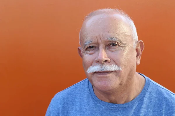 Bald Senior Man Looking Camera — Stock Photo, Image