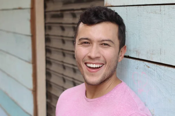 Young Male Laughing Really Hard Outdoors — Stockfoto