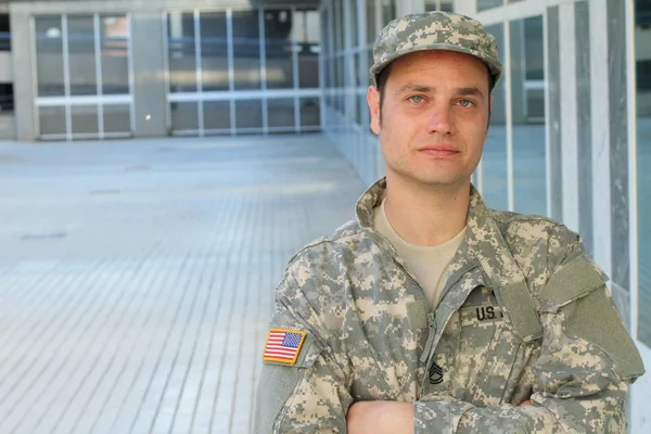 Soldado Exército Profundo Pensamento — Fotografia de Stock