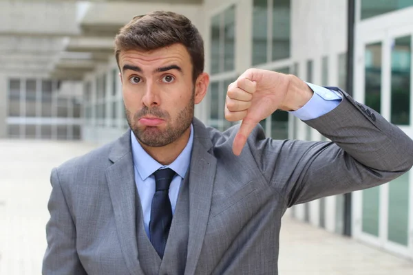 Cruel Man Giving Solid Thumbs — Stock Photo, Image