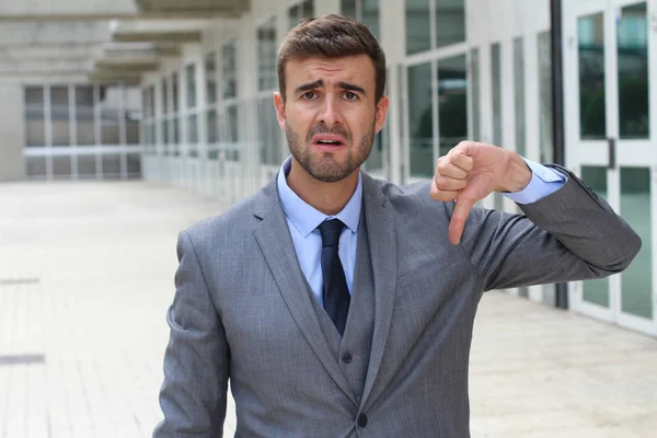 Cruel Man Giving Solid Thumbs — Stock Photo, Image