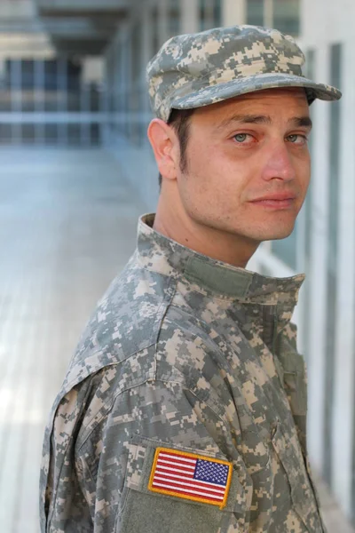 Army Soldier Deep Thought — Stock Photo, Image