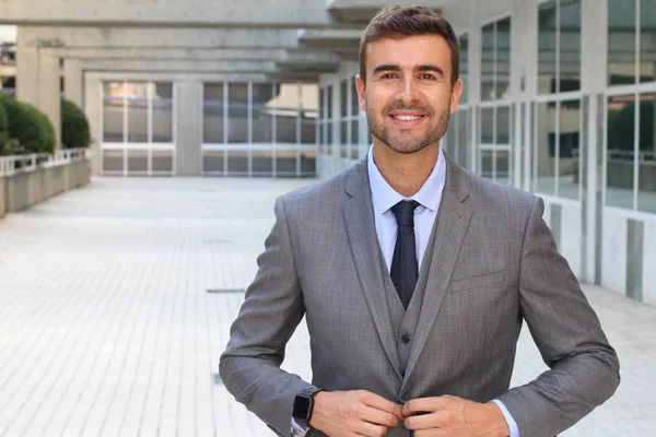 Boa Aparência Homem Elegante Sorrindo — Fotografia de Stock