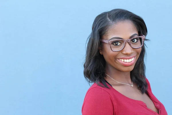 Africano Americano Mulher Sorrindo Rindo — Fotografia de Stock