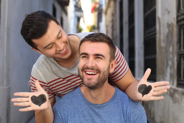 Couple Homosexuel Montrant Son Amour Pur — Photo