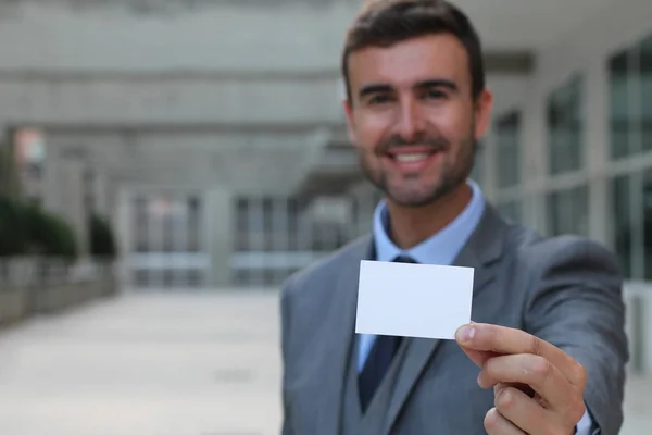 Geschäftsmann Gibt Ihnen Seine Visitenkarte — Stockfoto