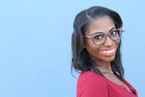 Africano Americano Mulher Sorrindo Rindo — Fotografia de Stock