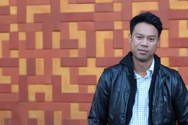 yakışıklı bir genç Asyalı adam portresi