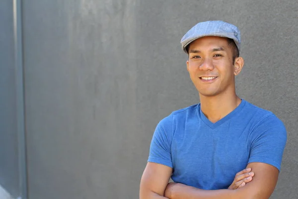 Close Retrato Belo Jovem Raça Mista Posando Roupas Casuais Rua — Fotografia de Stock