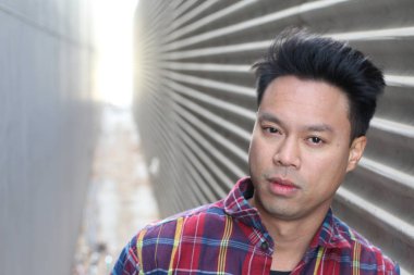 yakışıklı bir genç Asyalı adam portresi