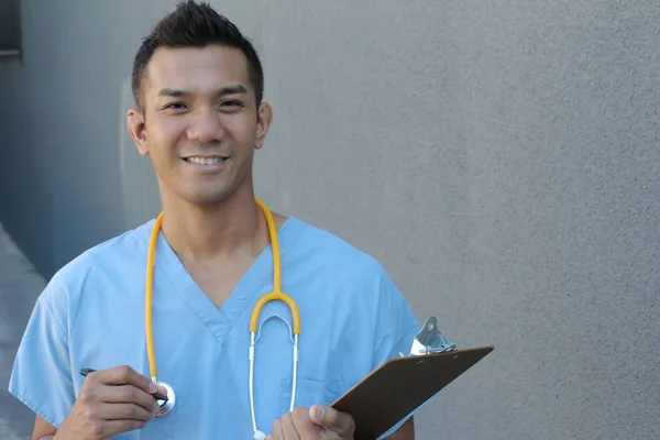 Hombre Filipino Profesional Salud Retrato Fondo Del Estudio — Foto de Stock