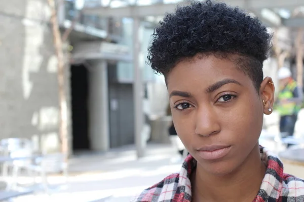 Estudante Feminina Faculdade Afro Americana Campus — Fotografia de Stock