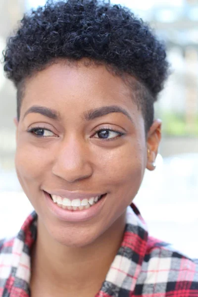 Closeup of African american college female student on campus