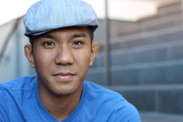 Close Portrait Handsome Young Man Mixed Race Posing Casual Clothes — 스톡 사진