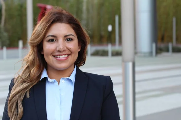 Beautiful Smiley Confident Businesswoman Portrait — Stok fotoğraf