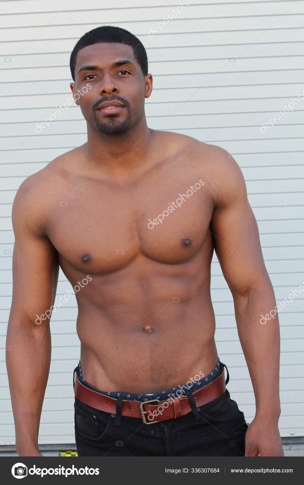Muscular African Boxer Posing, Naked Shot In Studio Stock Photo, Picture  and Royalty Free Image. Image 21429470.