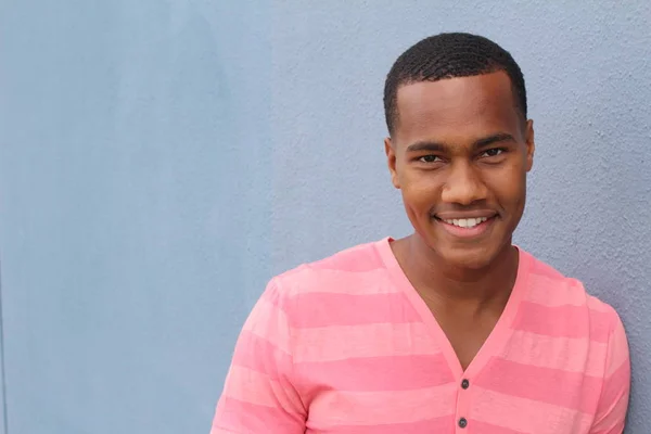 Close Portrait Handsome African American Young Man Street — Stock Photo, Image