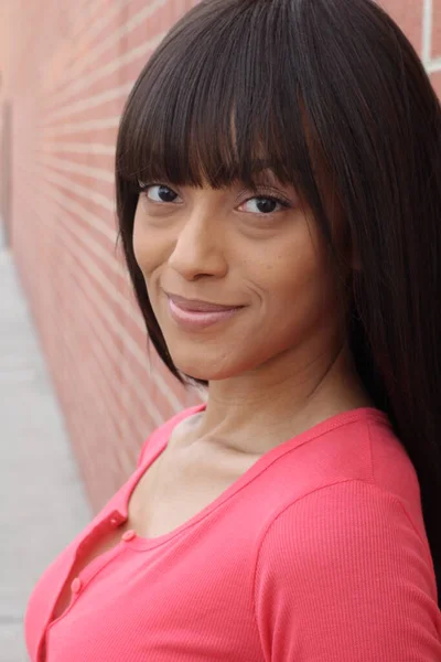 Closeup Beauty Portrait Young Attractive African American Black Woman Perfect — Stock Photo, Image