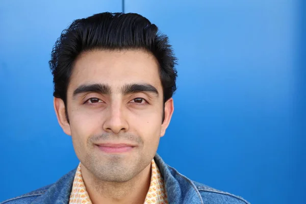 Close Portrait Handsome Young Mixed Race Man Street — Stock Photo, Image