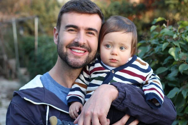 Dad Playing His One Year Old Baby — 스톡 사진