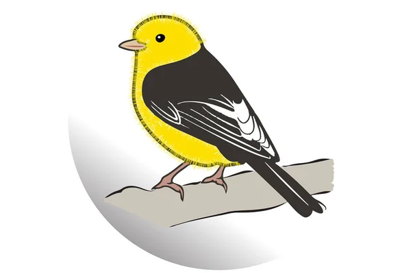 Dessin Oiseau Avec Des Objets Bois — Image vectorielle