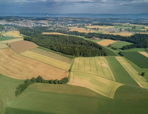 Vista Aérea Dos Campos Segundo Plano — Fotografia de Stock