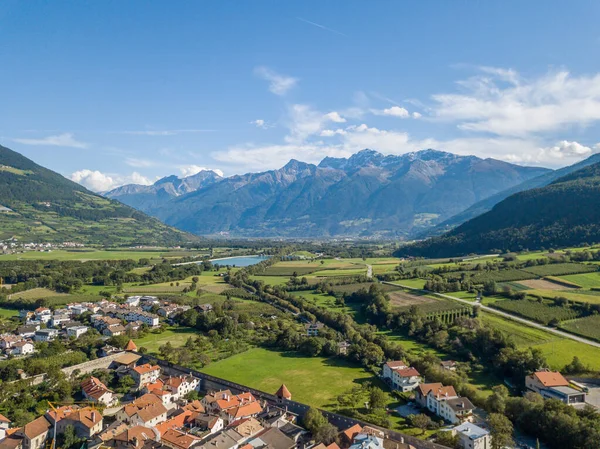 Sviçre Deki Köyün Havadan Görünüşü — Stok fotoğraf