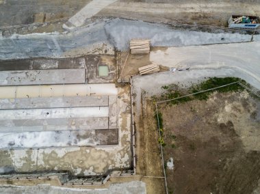 İnşaat alanının havadan görüntüsü