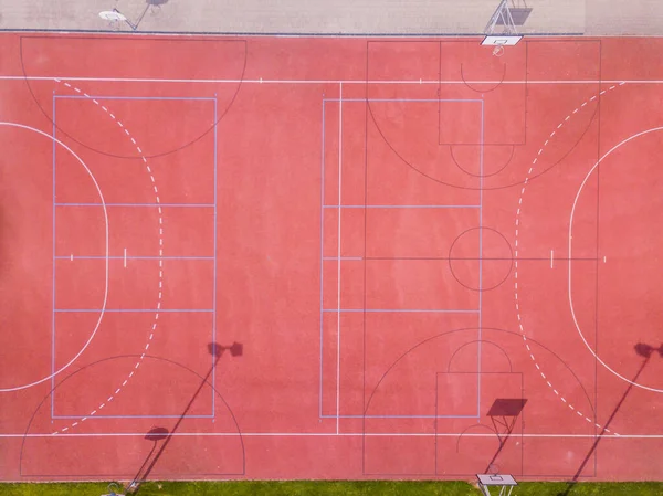 Aerial View Red Basketball Field — Stock Photo, Image