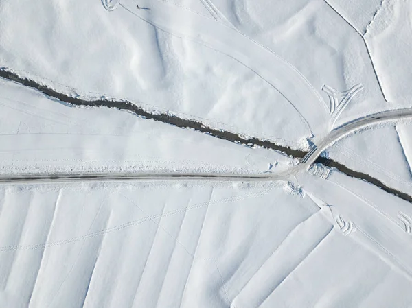 Vista Aérea Planície Coberta Neve Suíça — Fotografia de Stock