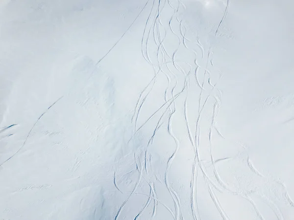 Vista Aérea Pistas Esqui Neve Esqui Fundo — Fotografia de Stock